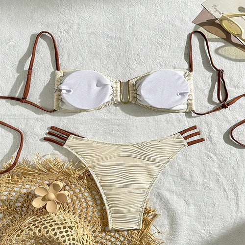 BeachGlow Push-Up Brazilian Bikini Set